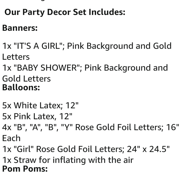 Girl Baby Shower Decorations - Picture 4 of 6